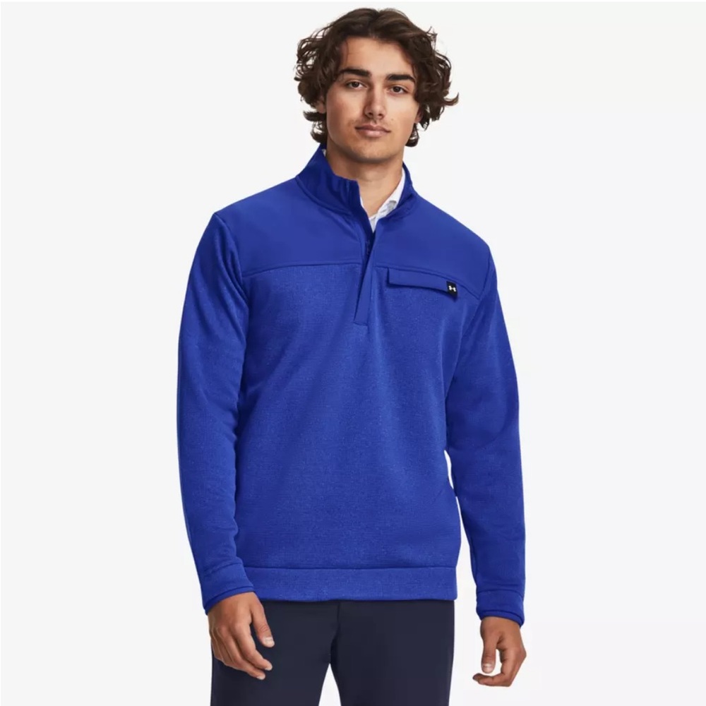 NEW Under Armour STORM royal blue 1/4 zip golf pull over